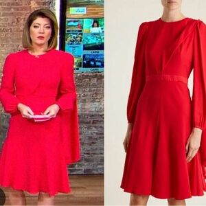 Alexander McQueen Crepe Draped Bodice Dress